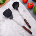 Hot Selling Products 2025 Spatula Silicone Stainless Steel Wooden Handle Cooking Turner Ladle Kitchenware