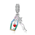Love's Drift Bottle Pendant 925 Sterling Silver Bead with CZ for Women Fine Charm Beads Jewelry Bracelet Valentine's Accessory