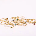 Fashion Stainless Steel  18K Gold PVD Plating  12 Zodiac Birthstone Open Adjustable Rings