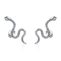 925 Sterling Silver Crooked Snake Stud Earrings Animal Earrings for Women Fashion Silver Jewelry Wedding Party Gift SCE1111