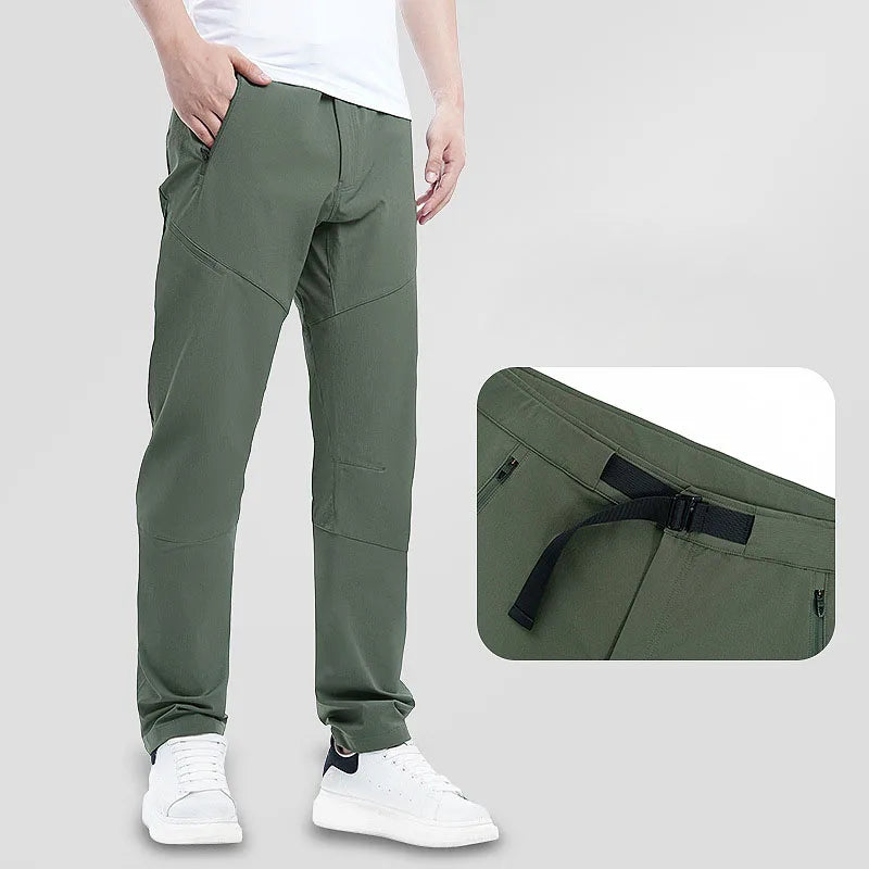 Men's Outdoor Sports Running Pants Autumn Plus Size Comfortable Loose Fit Quick Dry Woven Solid Pattern Casual Pockets Spring