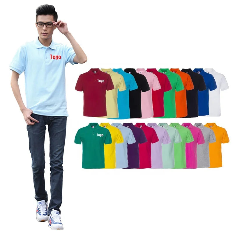 Quality Wholesale Polo Shirts Custom logo Embroidery Solid Color Business Polo Shirts for Men and Women