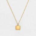 JOOLIM Jewelry Wholesale Simple PVD Gold Plated  Square Pendant Stainless Steel  Necklace