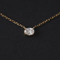 Minimalist Fine Jewelry 18K Gold Plated Pure 925 Sterling Silver Shiny Oval Zircon Pendant Necklace for Women Girls