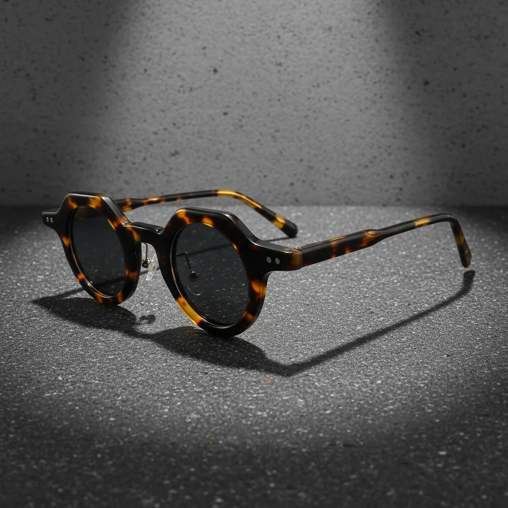 Custom Round Sunglasses Retro Vintage Sunglasses Men Women Fashion Eyewear Street Snap Italian Cellulose Acetate Sunglasses