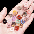 Wholesale Multi Color 10MM Compact and Exquisite Natural Crystal Stone Elliptical Hollow Beads Side Hole Beads DIY Jewelry Beads