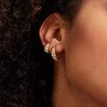 EManco Wholesale Custom 18K Gold Plated Croissant Shaped Earrings Stainless Steel Twisted Thick Croissant Hoop Earrings Women