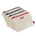 Factory Custom Private Logo Cosmetic Zipper Pouch Natural Jute Cotton Canvas Organizer Bag Promotion Gift
