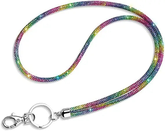 80cm Glitter Phone Neck Lanyard Phone Diamond Crystal Straps Keychain Plastic Anti-lost Rope Phone Rhinestone Lanyard Keychain