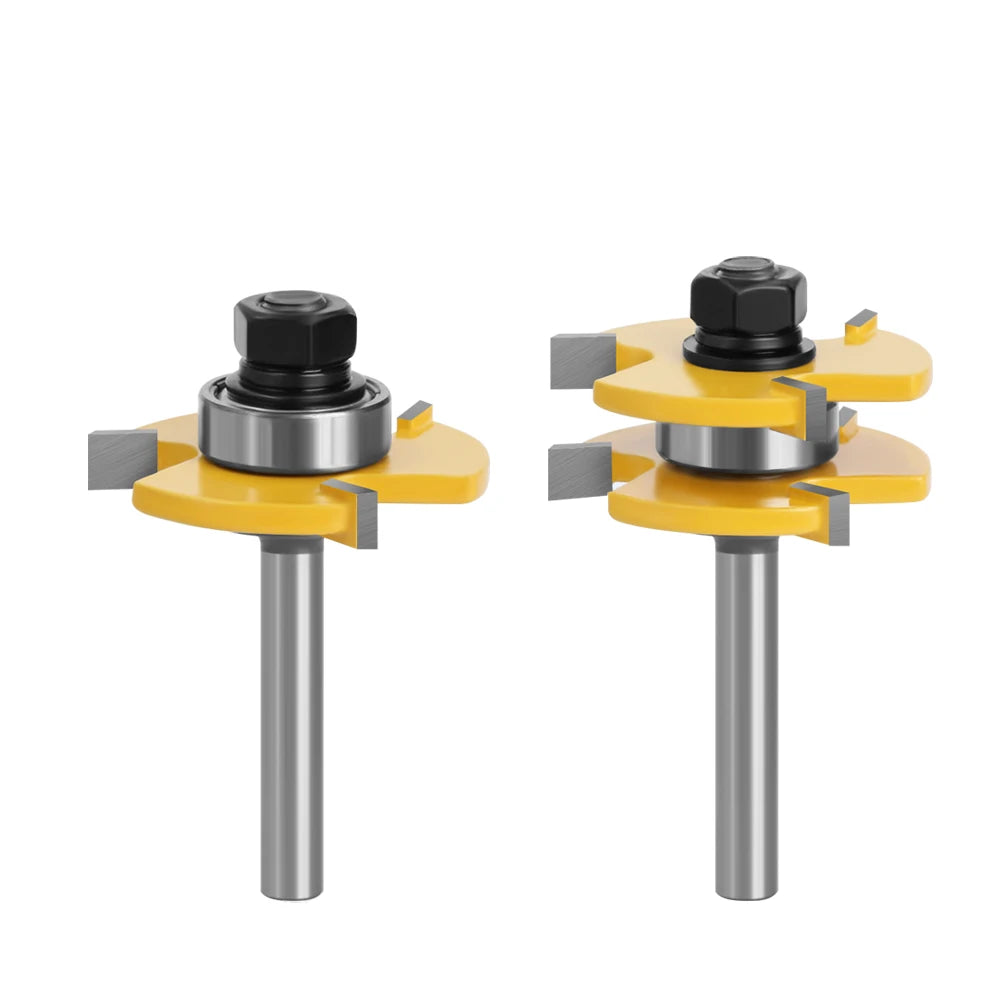 LAVIE 2 Pcs 8mm Shank Tongue & Groove Joint Assemble Router Bits T-Slot Milling Cutter for Wood Woodwork Cutting Tools-C MC02002