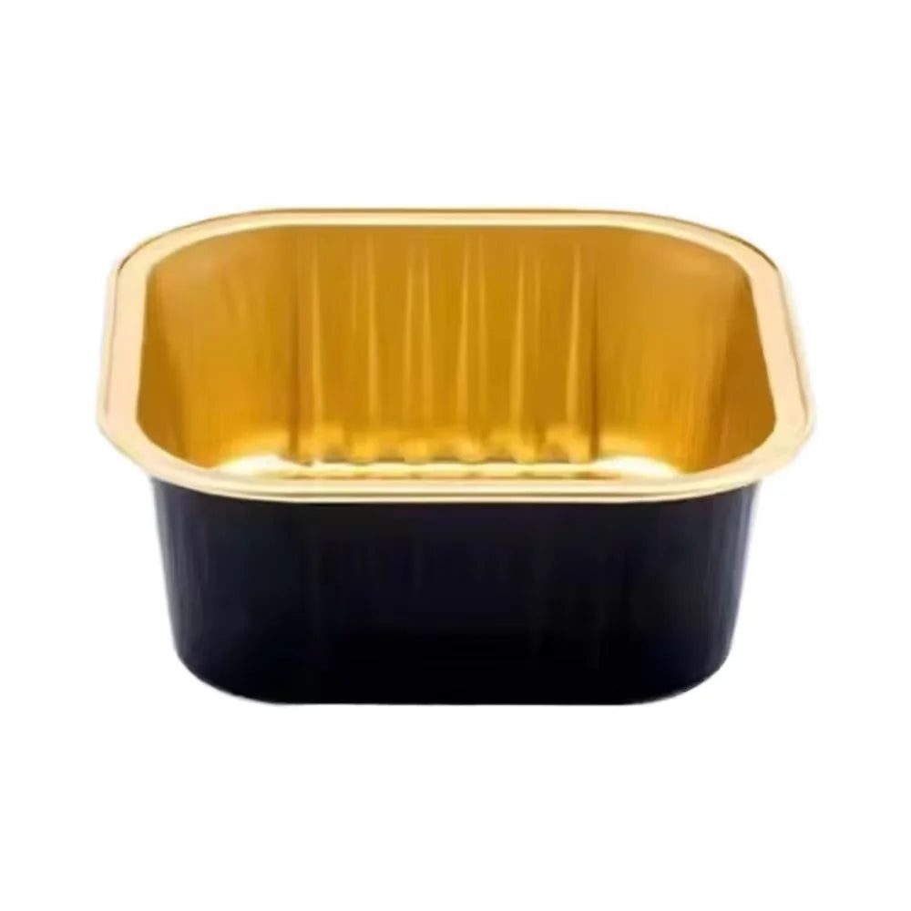 Mini Cup Cake Box Disposable square Baking Pans Aluminum Mini Dessert Cup Foil Pans with Plastic clear Lids