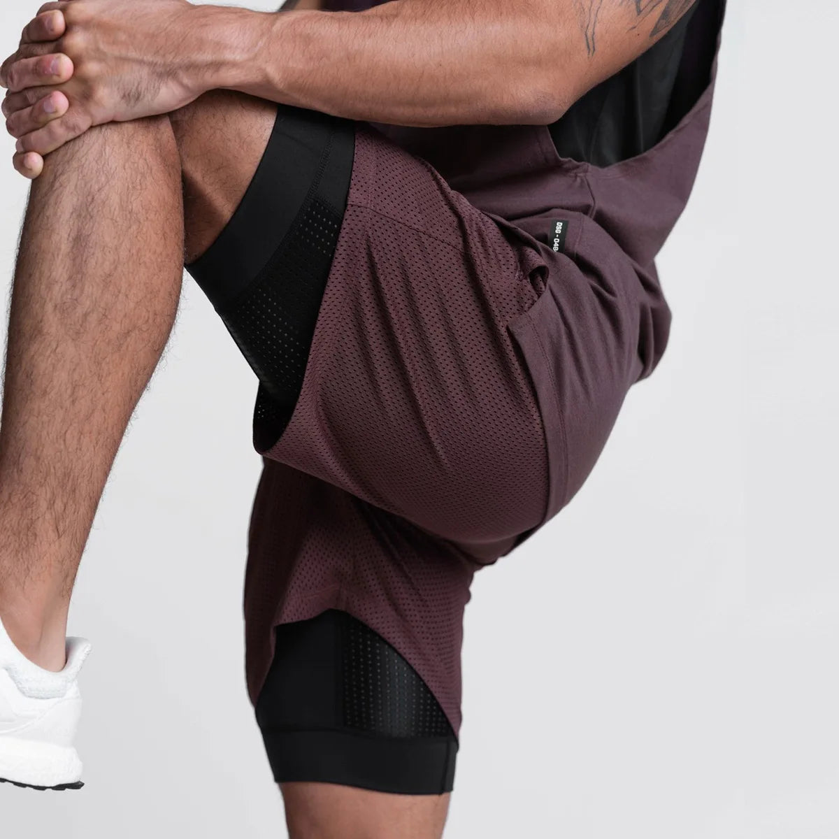Custom Sweat Absorbent Compression 2 in 1 Printed Designer Nylon Fitness Boxers Gym Workout Sports Workwear Men's Running Short