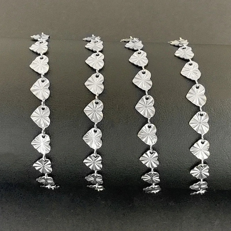 Stainless steel love snow flower chain personality DIY necklace bracelet foreign trade couple heart simple decoration with
