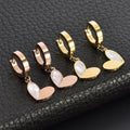HOVANCI INS Style Fashionable Girls Elegant Unfade Waterproof PVD Gold Plated Heart Pendant Vintage Earrings