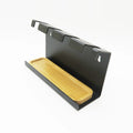 Powder Coated Stainless Steel Toothbrush Holder for 4 Toothbrush Heads with Bamboo Drip Tray
