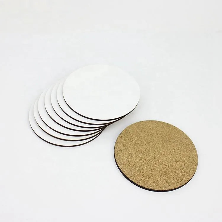 Wholesale Customizable Wooden Tea Cup Cushion Set Paper Cork MDF Classic Square Pattern Water Absorbing Heated Protection for