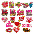 New Design Big Size Iron on Saint Valentine's Day Baby Love More Lightning Mama Heart Kiss Chenille Patches