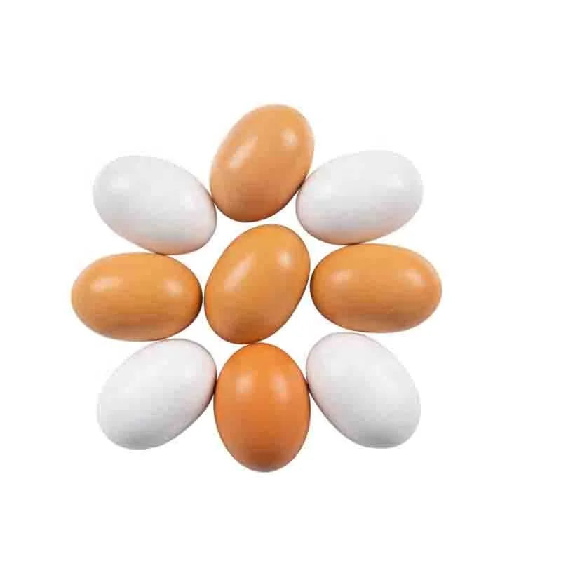 DIY Painting Craft Easter Wooden Eggs Folk Art Style Pine Kitchen Toy for Children Polished Technique