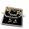 Choker Letter Pendant Bracelet Square Zircon Name Earrings Custom Name Tennis Necklace