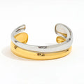 18K Gold Plated Snake Cambered Cuff Bracelet High-End Trendy Geometric Charm Bangle Jewelry Gift