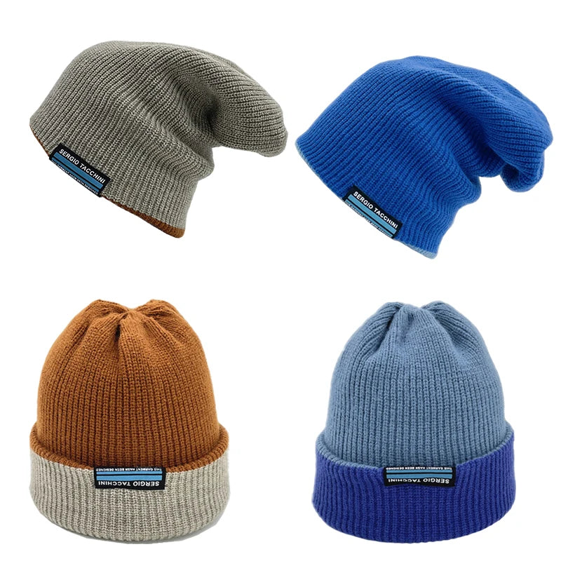 New Fashion Reversible Slouchy Beanie Cuffed Plain Skull Cap for Men Women