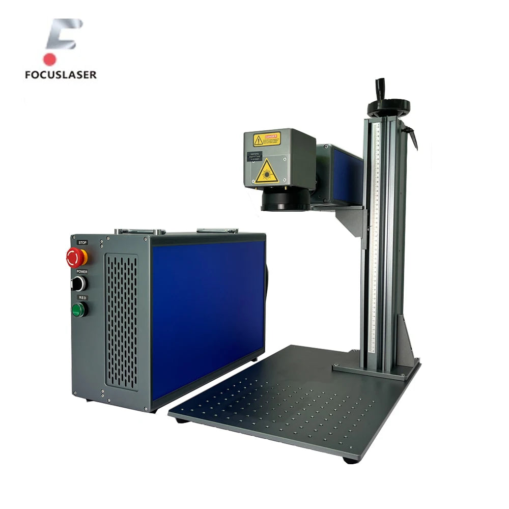 FocusLaser Manufacturer JPT MOPA Fiber Laser Marking Machine Wood Metal Acrylic Puzzle Design Fiber Laser Marking 50w