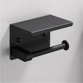 Wall Mounted Matte Black Bathroom Toilet Tissue Paper Holder 304 Stainless Steel Tissue Roll With Phone Shelf