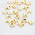 Wholesale 26 Letters A-Z Metal Alphabet Beads 14K Gold Plated Hollow Letter Charms DIY Jewelry Making Spacer Beads for Bracelets MegaBDM