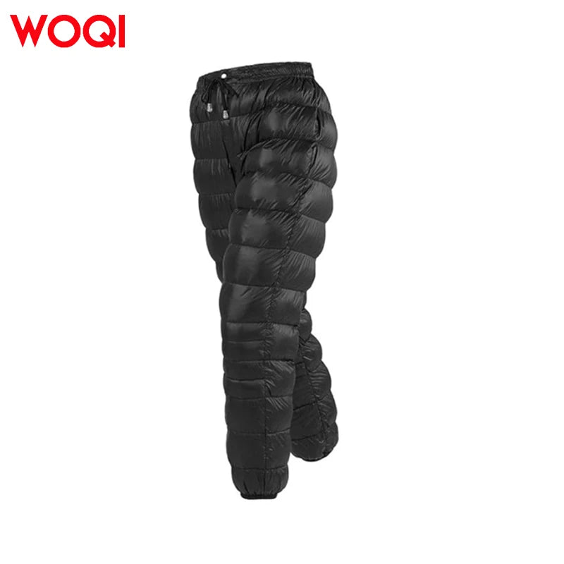 WOQI Thermal Down Pants Unisex Ski Trousers Functional Winter Sports Trousers for Trekking Snowboarding Hiking