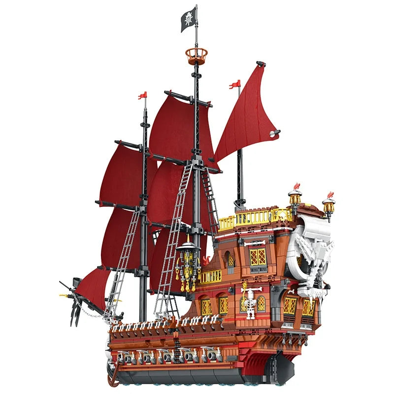 Reobrix66010 Pirate Ship Small Particle Building Blocks Adult Difficulty Navigation Model Boxed Educational Anime Toy