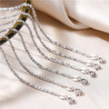 Trendy Bling Glitter Clavicle Chain 925 Sterling Silver Sparkle Twisted Rope Choker Necklace