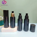 Yueshunxing Plastic Packaging Wholesale Luxury 120ml 100ml 50ml Black PET Empty Gold Body Pump Empty Plastic Bottle with Spray