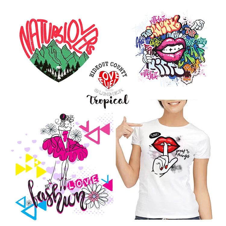 Yunshang Custom Size Hot Sale PET DTF  Digital Transfer  Heat Transfer Printing Custom Logo Print Transfers Custom t Shirt