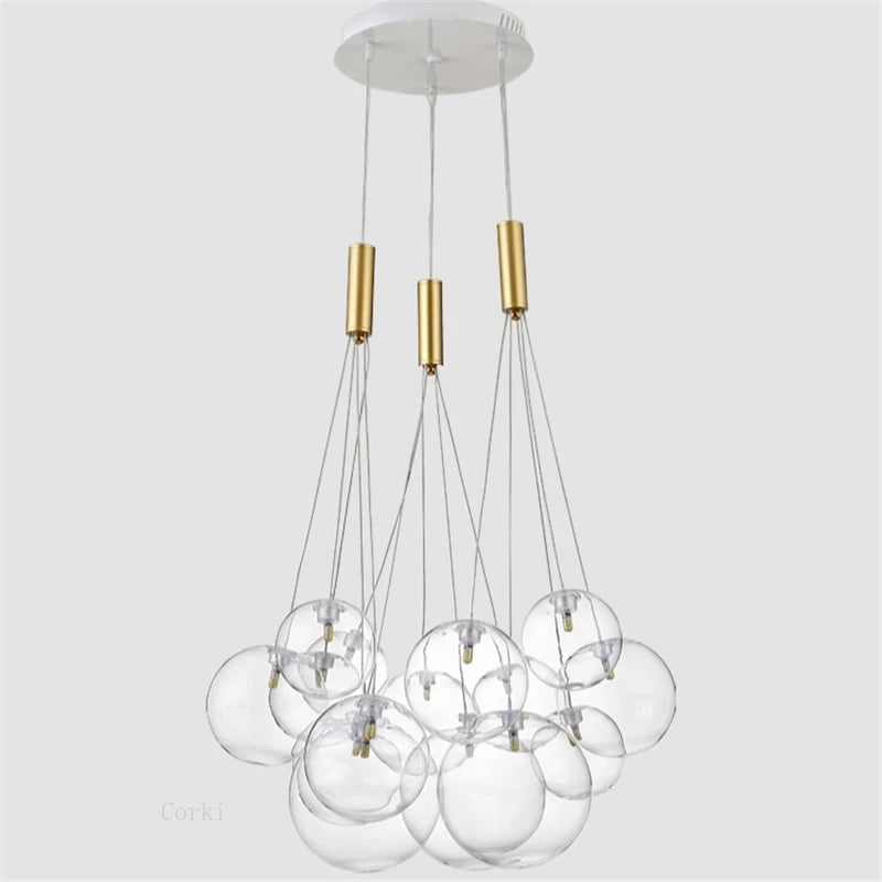 Nordic Glass Ball LED Pendant Lights Bar Pendant Lamp Dining Living Room Bedroom Loft Home Decor Hanging Lamp Lighting Fixtures