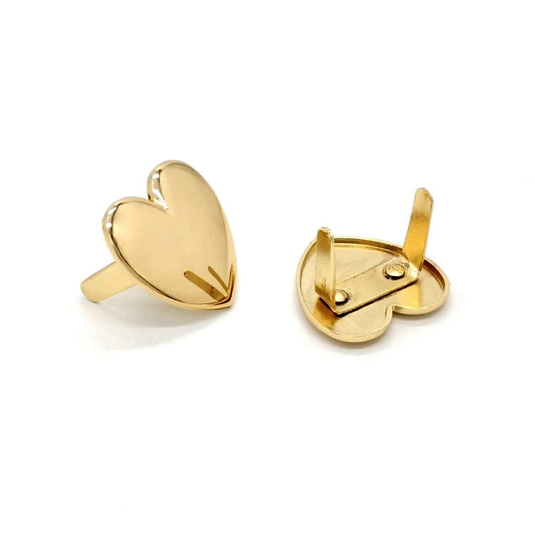 Decoration Metal Light Gold Handbag Garment Label Love Heart Shape Bag Labels Tag