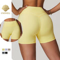 CNSHELL Custom Logo Nylon Brushed Fabric High Waist High Elasticity Yoga Fitness Workout Gym Fitting Sports Shorts
