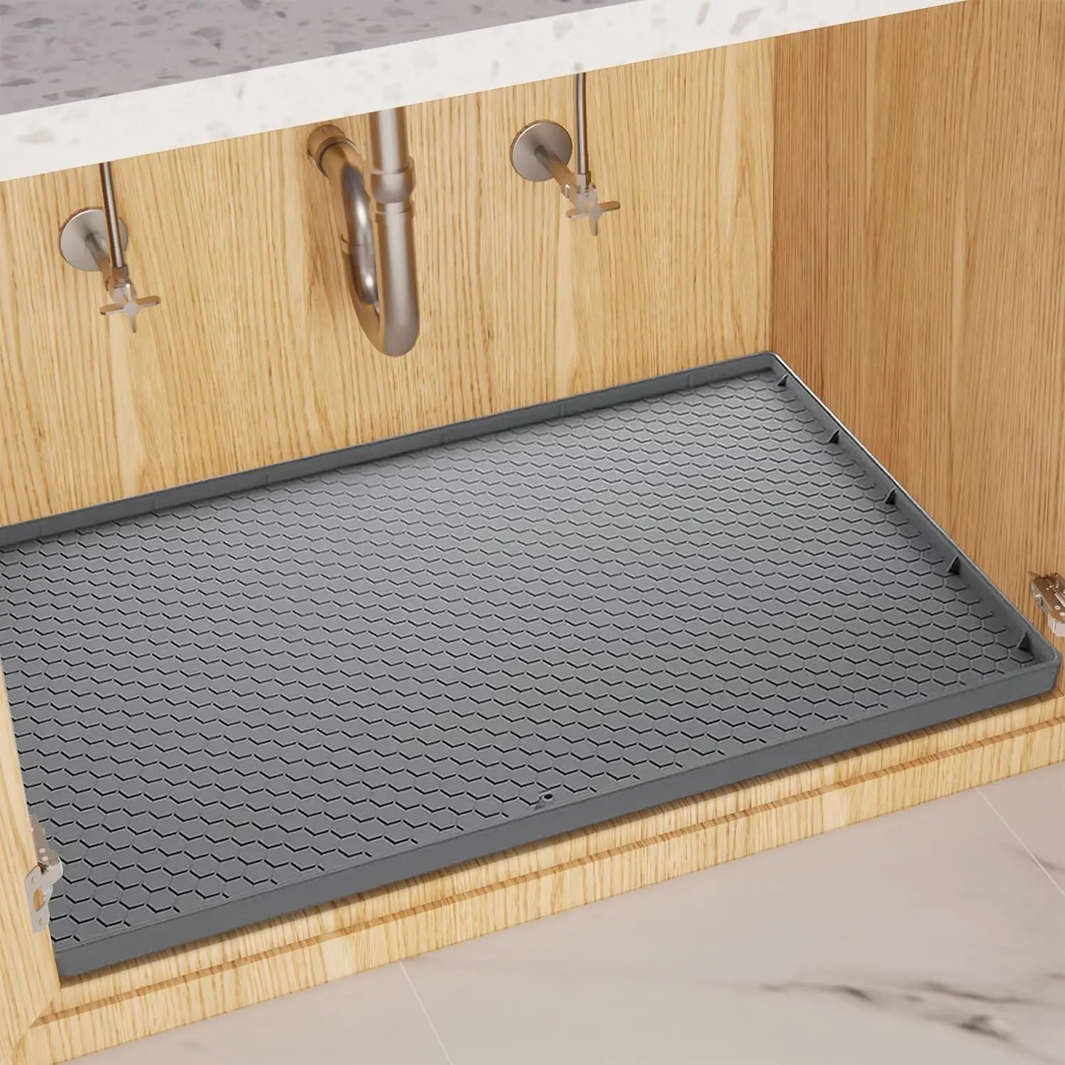 Silicone Cabinet Mat Water Corrugated Silica Gel Drain Pad Anti-fouling Anti-oil Under Sink Mat Large Size Silicone Kitchen Mat