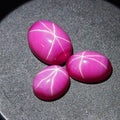 4x6mm-13x18mm Oval Flat Back Cabochon Synthetic Star Sapphire Star Ruby Gemstone