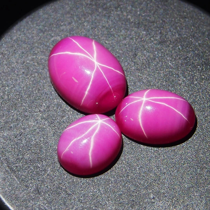 4x6mm-13x18mm Oval Flat Back Cabochon Synthetic Star Sapphire Star Ruby Gemstone