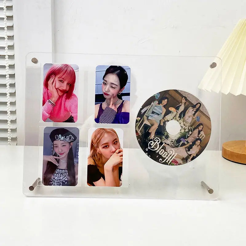 Hot Sell Acrylic Album CD/Photocard Display Stand  Holds 2 Photocards Display Frame Clear Shelf Photocard Display Frame Holder