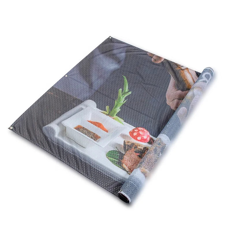 Outdoor Indoor Hanging Advertising Polyester Fabric Double Sided Print Cheering Paper  Banner