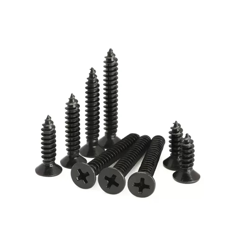 M1.4 M1.5 M1.6 M1.7 M1.8 M2 M2.2 M2.3 M2.6 M2.8 M3 M4 Wood Flat Head Self Tapping Screws Black Small Micro Electronic Screw