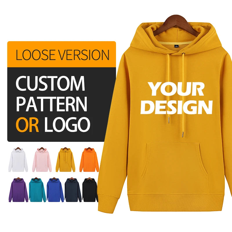 Premium Blank Men's Hoodies Unisex Custom logo Embroidered Cotton Oversized Hoodie for Men