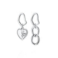 New Style S925 Sterling Silver Fashion Earrings Heart Unique Asymmetric Luxury Drop Earrings Irregular Designer Earrings Women