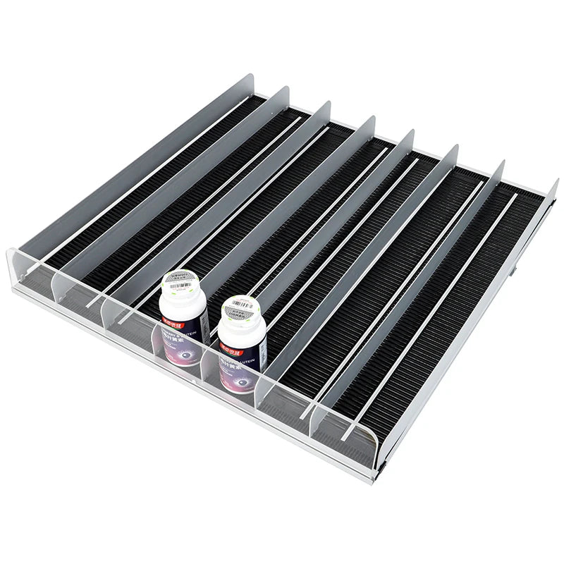 HOOKEI Drink Pusher Bottle Organizer Gravity Feed Roller Slides Shelf Pusher System Refrigerator Shelf Supermarket Display