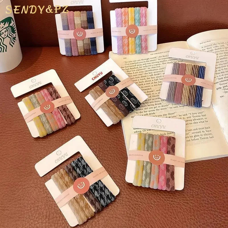 New Fashion Elastic Thin Hair Scrunchies Set Hair Ties Ropes for Ponytail Holder for Girls Women