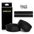 RIDERACE 1Pair  Handlebar Straps Cycling Carbon Grain Anti-Skid Handle Bar Belt With Sticker Outdoor Riding Breathable Tapes