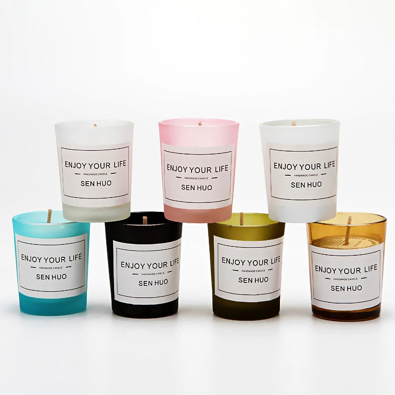 Popular Luxury Glass Jar Fragrant Essential Oil Soy Wax Coconut Wax Soft Candlelight Scented Candle
