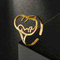 Myshape Unique Abstract Human Face Ring Women Stainless Steel Gold Color Hip Hop Open Finger Rings Jewelry Wedding Birthday Gift