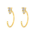 Gemnel 925 Sterling Silver Jewelry 18k Gold Plated Zirconia Diamond Hoop Huggie Earrings Women